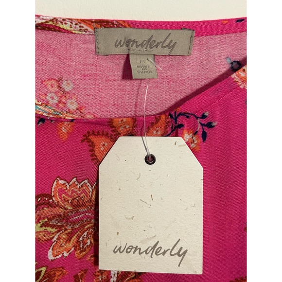 Wonderly Women’s Hot Pink Floral Paisley Double Slit Maxi Tank Dress S - Picture 8 of 14